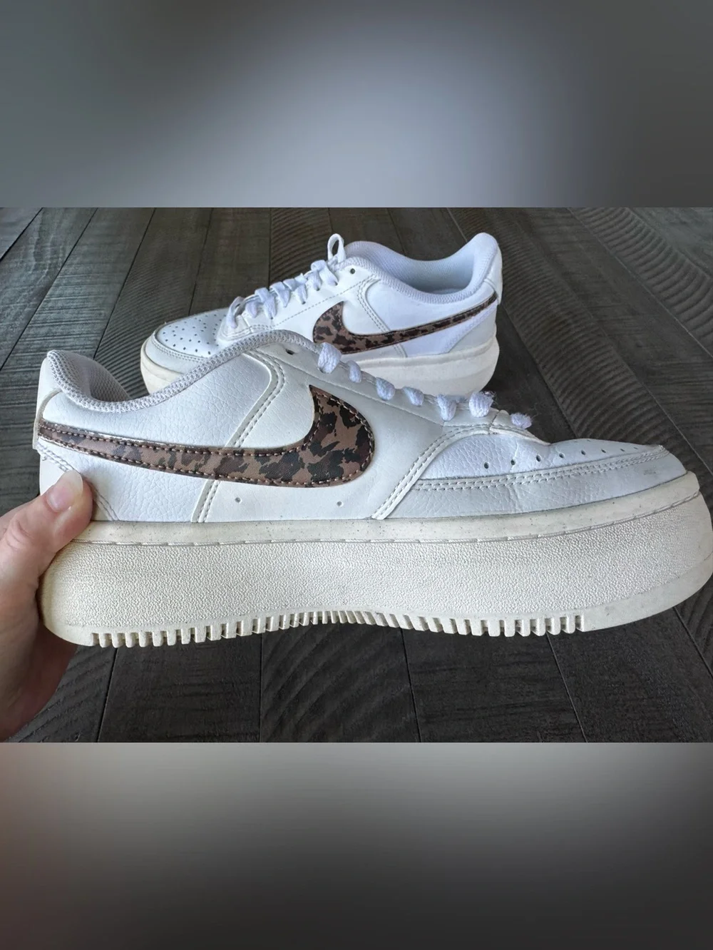 Nike Court Vision Leopardate Retro Platform Sneakers Leopard Women’s Size 9.6